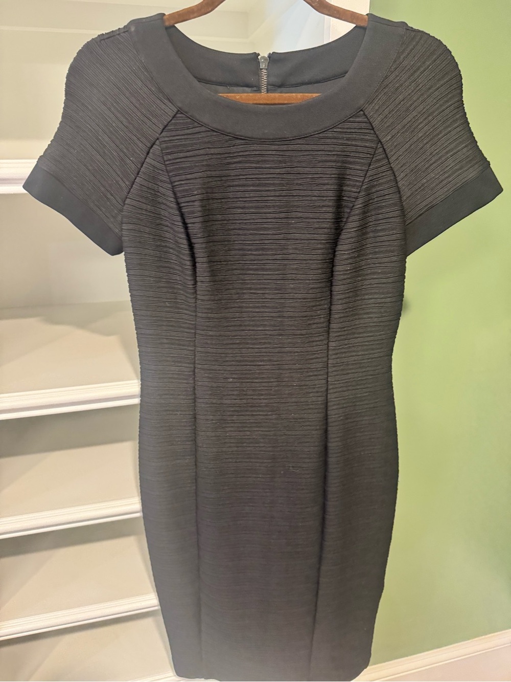 Maeve Classic Black Textured Sheath Dress